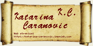 Katarina Caranović vizit kartica